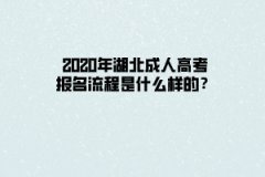 2020年湖北成人高考报名流程是什么样的？