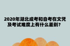 2020年湖北成考和自考在文凭及考试难度上有什么差别？