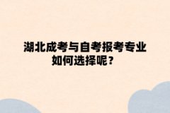 湖北成考与自考报考专业如何选择呢？