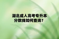 湖北成人高考专升本分数线如何查询？