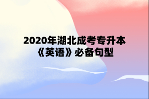 2020年湖北成考专升本《英语》必备句型