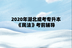 2020年湖北成考专升本《民法》考前辅导