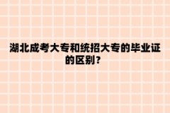 湖北成考大专和统招大专的毕业证的区别？