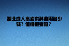 湖北成人高考本科费用多少钱？值得报考吗？