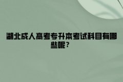 湖北成人高考专升本考试科目有哪些呢？