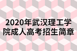 2020年武汉理工大学成人高考招生简章