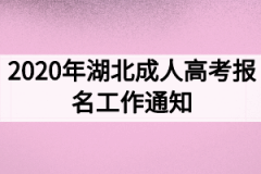 <b>2020年湖北成人高考报名工作通知</b>