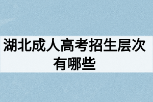 湖北成人高考招生层次有哪些