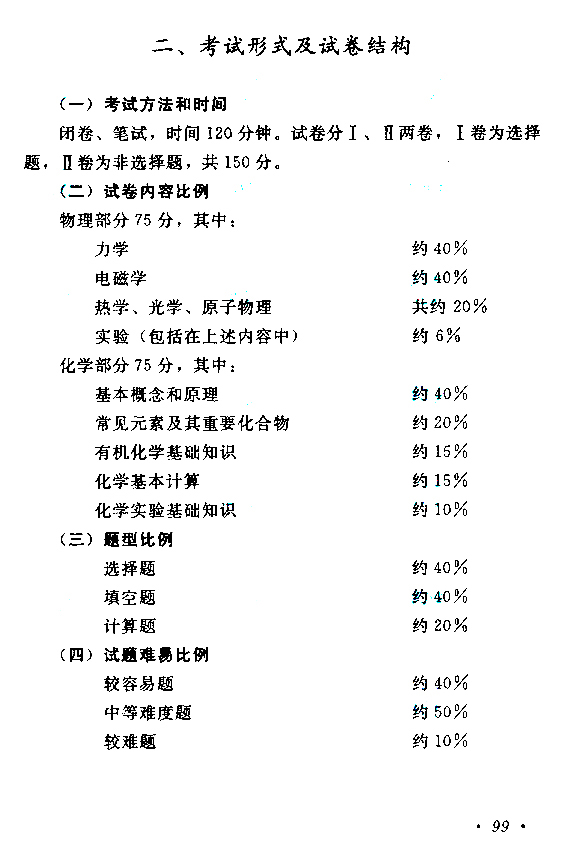 湖北成人高考高起点化学科目考试大纲