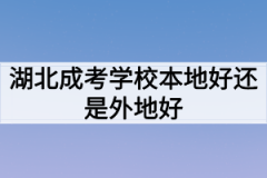 湖北成考学校本地好还是外地好