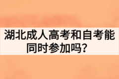 湖北成人高考和自考能同时参加吗？