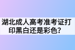 湖北成人高考准考证打印黑白还是彩色？