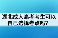 湖北成人高考考生可以自己选择考点吗？