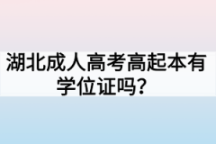 湖北成人高考高起本有学位证吗？