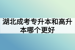 湖北成考专升本和高升本哪个更好