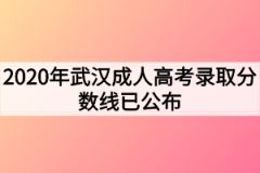 2020年武汉成人高考录取分数线已公布