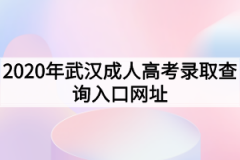 2020年武汉成人高考录取查询入口网址