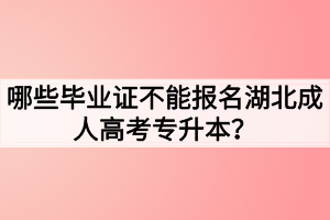 哪些毕业证不能报名湖北成人高考专升本？