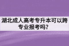 湖北成人高考专升本可以跨专业报考吗？