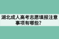 湖北成人高考志愿填报注意事项有哪些？填报流程是什么？