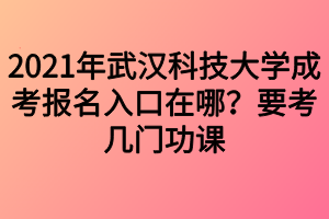 2021年武汉科技大学成考报名入口在哪？要考几门功课