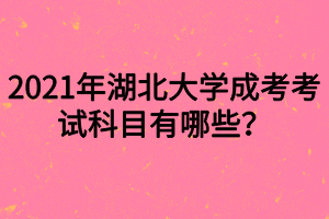 2021年湖北大学成考考试科目有哪些？