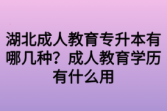 湖北成人教育专升本有哪几种？成人教育学历有什么用