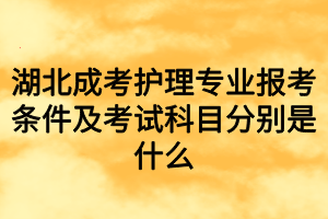 湖北成考护理专业报考条件及考试科目分别是什么