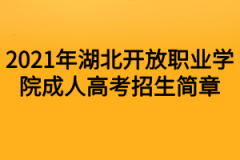 2021年湖北开放职业学院成人高考招生简章