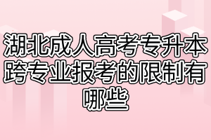 湖北成人高考专升本跨专业报考的限制有哪些