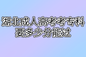 湖北成人高考考专科要多少分能过