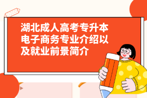 湖北成人高考专升本电子商务专业介绍以及就业前景简介