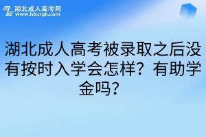 湖北成人高考被录取之后没有按时入学会怎样？有助学金吗？