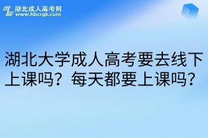 湖北大学成人高考要去线下上课吗？每天都要上课吗？