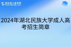 2024年湖北民族大学成人高考招生简章