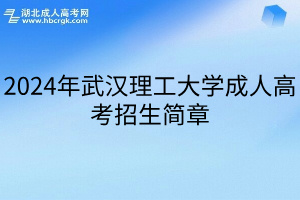 2024年武汉理工大学成人高考招生简章