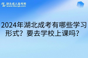 2024年湖北成考有哪些学习形式？要去学校上课吗？