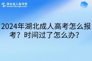 2024年湖北成人高考怎么报考？时间过了怎么办？