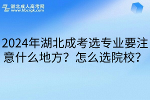 2024年湖北成考选专业要注意什么地方？怎么选院校？