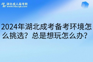 2024年湖北成考备考环境怎么挑选？总是想玩怎么办？