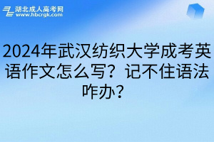 2024年武汉纺织大学成考英语作文怎么写？记不住语法咋办？