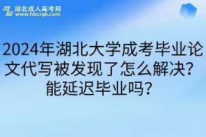 2024年湖北大学成考毕业论文代写被发现了怎么解决？能延迟毕业吗？