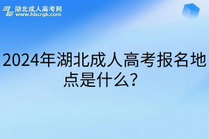 2024年湖北成人高考报名地点是什么？