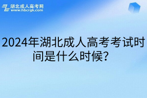 2024年湖北成人高考考试时间是什么时候？