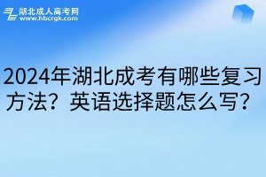 2024年湖北成考有哪些复习方法？英语选择题怎么写？