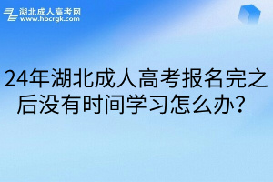 24年湖北成人高考报名完之后没有时间学习怎么办？