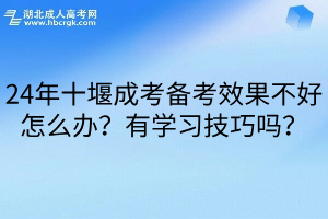 24年十堰成考备考效果不好怎么办？有学习技巧吗？