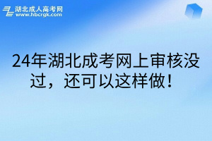 24年湖北成考网上审核没过，还可以这样做！