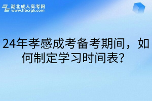 24年孝感成考备考期间，如何制定学习时间表？