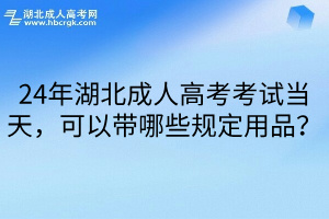 24年湖北成人高考考试当天，可以带哪些规定用品？